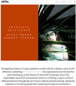 METAL magazine Anastasia Kristensen interview