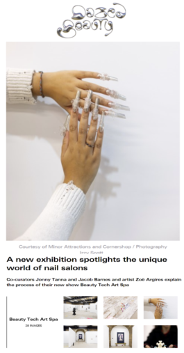 Dazed Beauty feature on Beauty Tech Art Spa, photo of hands with silver nails 